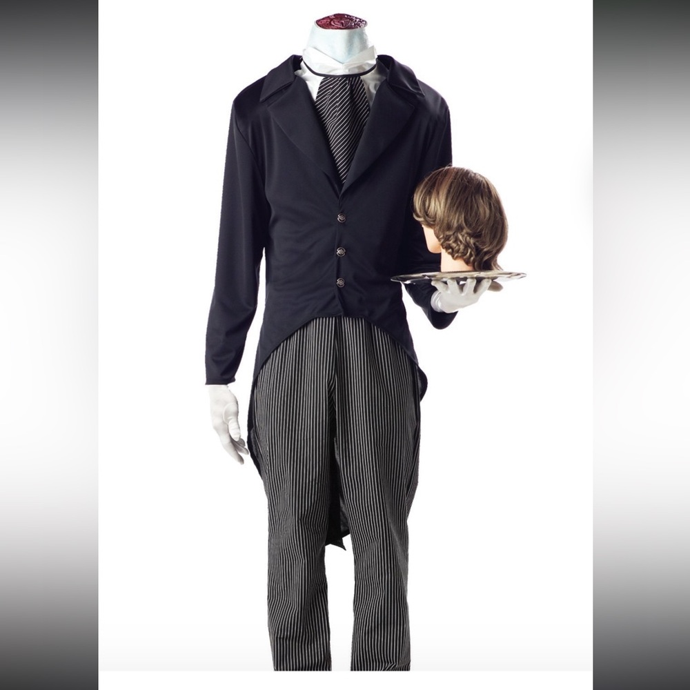 Mens Costume Jeeves Headless Butler Halloween Costume Vintage 2007 Size XL